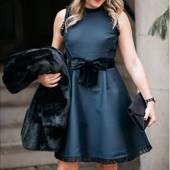 kate spade black velvet dress